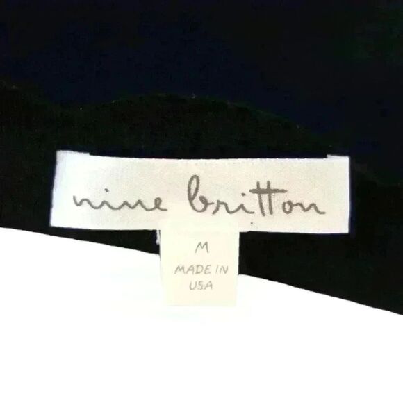 Nine Britton Black Off Shoulder Scallop Neck Mini Dress Made in USA Size Medium - Picture 4 of 7